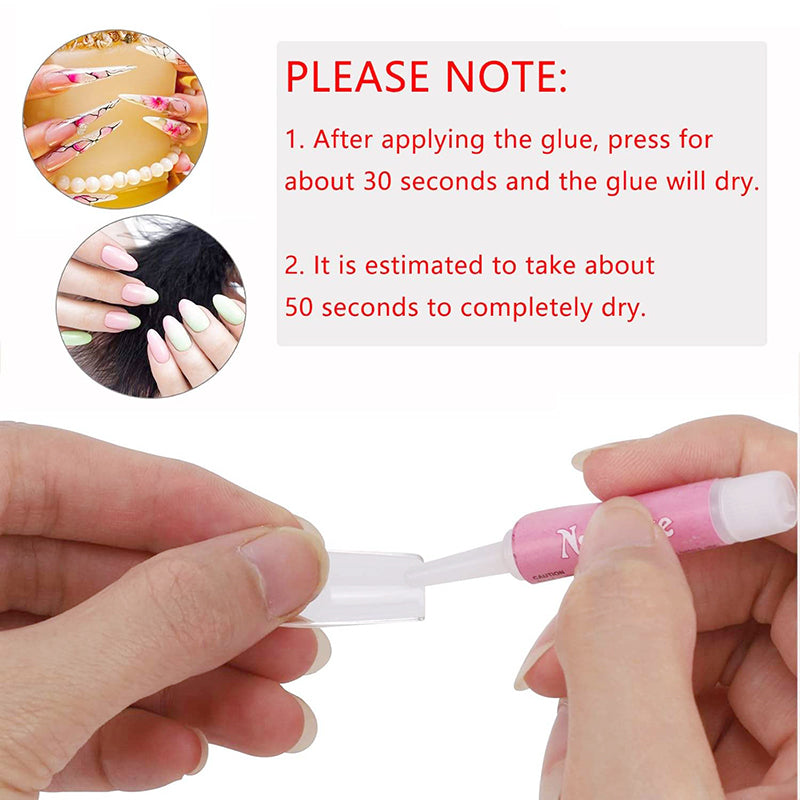 100PCS Nail Glue for Acrylic Nails, Professional Nail Tip Glue for Fake Nails Broken Nails Adhesive Super Bond for Press on Nails Glues Adhesive for Fake Nails Tips Glues