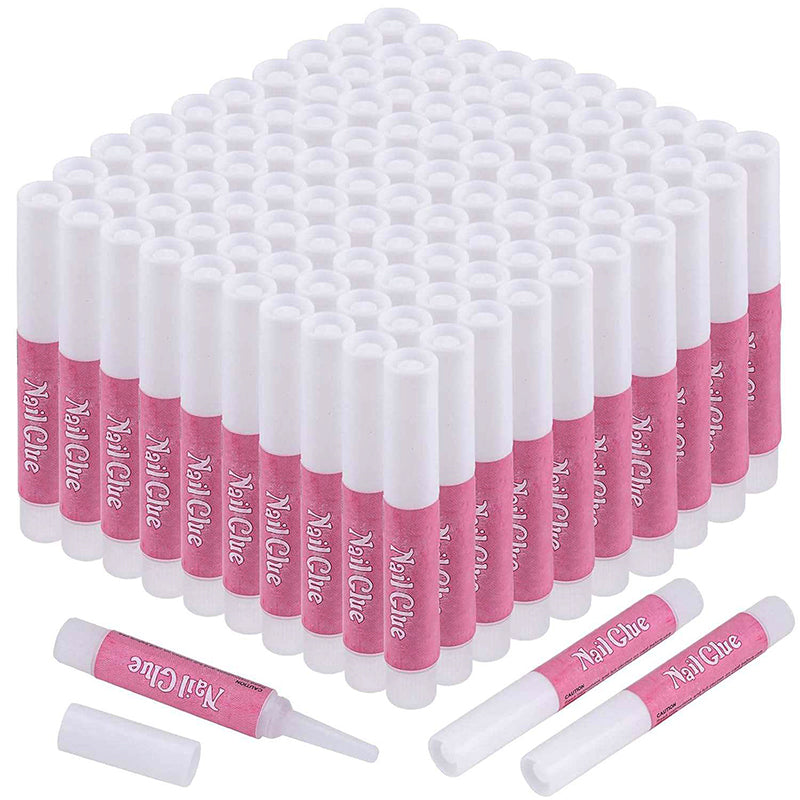100PCS Nail Glue for Acrylic Nails, Professional Nail Tip Glue for Fake Nails Broken Nails Adhesive Super Bond for Press on Nails Glues Adhesive for Fake Nails Tips Glues