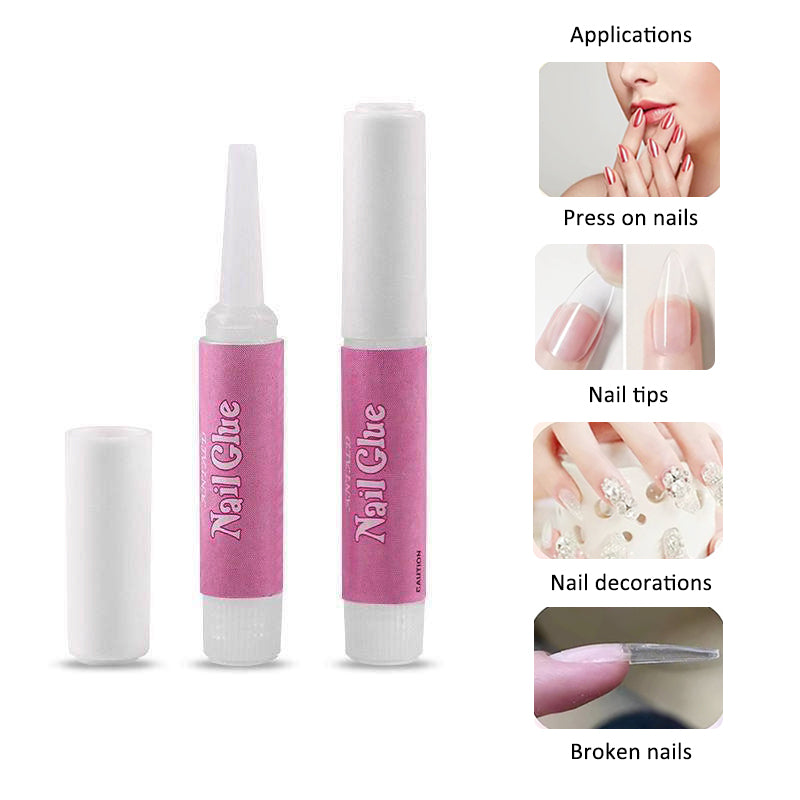 100PCS Nail Glue for Acrylic Nails, Professional Nail Tip Glue for Fake Nails Broken Nails Adhesive Super Bond for Press on Nails Glues Adhesive for Fake Nails Tips Glues