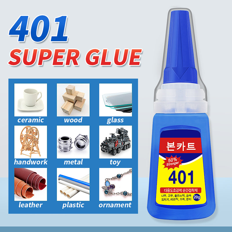 100 PCS Super Glue Dries Instantly, 401 Strong Instant Adhesive Bond Transparent All-Purpose Universal for Plastic Wood Metal Rubber Leather Manicure DIY Crafts（20g/0.7oz）
