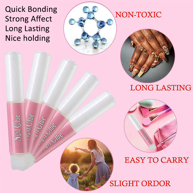100PCS Nail Glue for Acrylic Nails, Professional Nail Tip Glue for Fake Nails Broken Nails Adhesive Super Bond for Press on Nails Glues Adhesive for Fake Nails Tips Glues