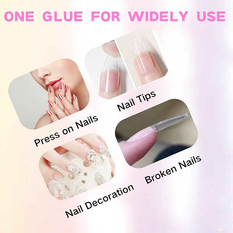 100PCS Nail Glue for Acrylic Nails, Professional Nail Tip Glue for Fake Nails Broken Nails Adhesive Super Bond for Press on Nails Glues Adhesive for Fake Nails Tips Glues