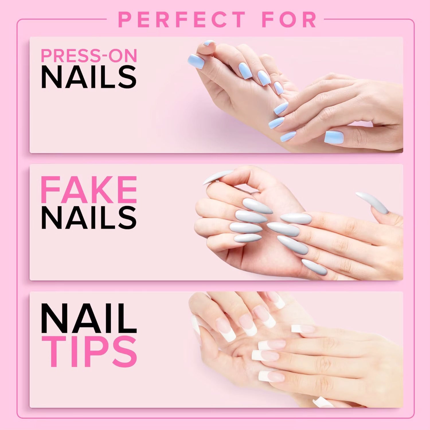 100PCS Nail Glue for Acrylic Nails, Professional Nail Tip Glue for Fake Nails Broken Nails Adhesive Super Bond for Press on Nails Glues Adhesive for Fake Nails Tips Glues