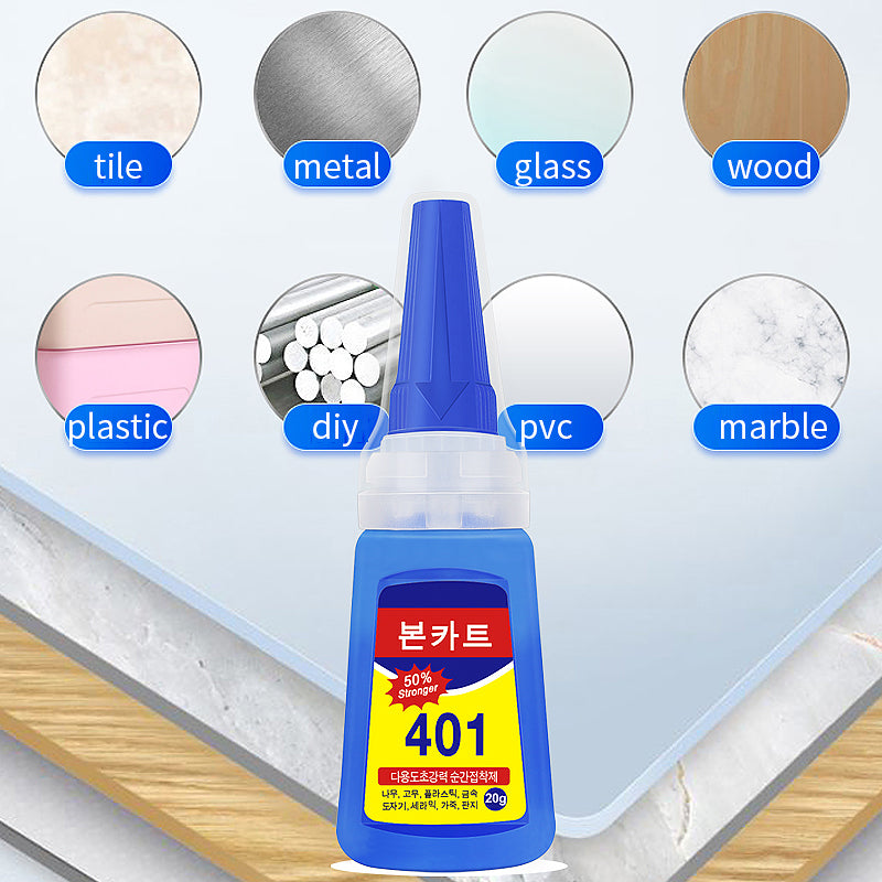 100 PCS Super Glue Dries Instantly, 401 Strong Instant Adhesive Bond Transparent All-Purpose Universal for Plastic Wood Metal Rubber Leather Manicure DIY Crafts（20g/0.7oz）