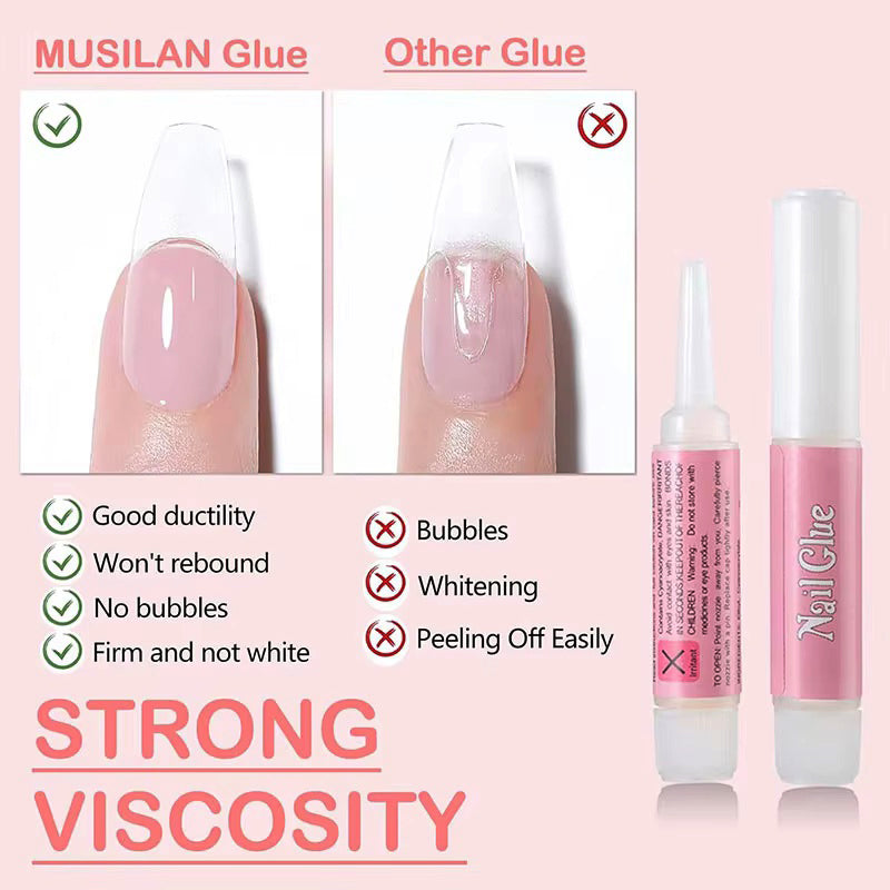 100PCS Nail Glue for Acrylic Nails, Professional Nail Tip Glue for Fake Nails Broken Nails Adhesive Super Bond for Press on Nails Glues Adhesive for Fake Nails Tips Glues