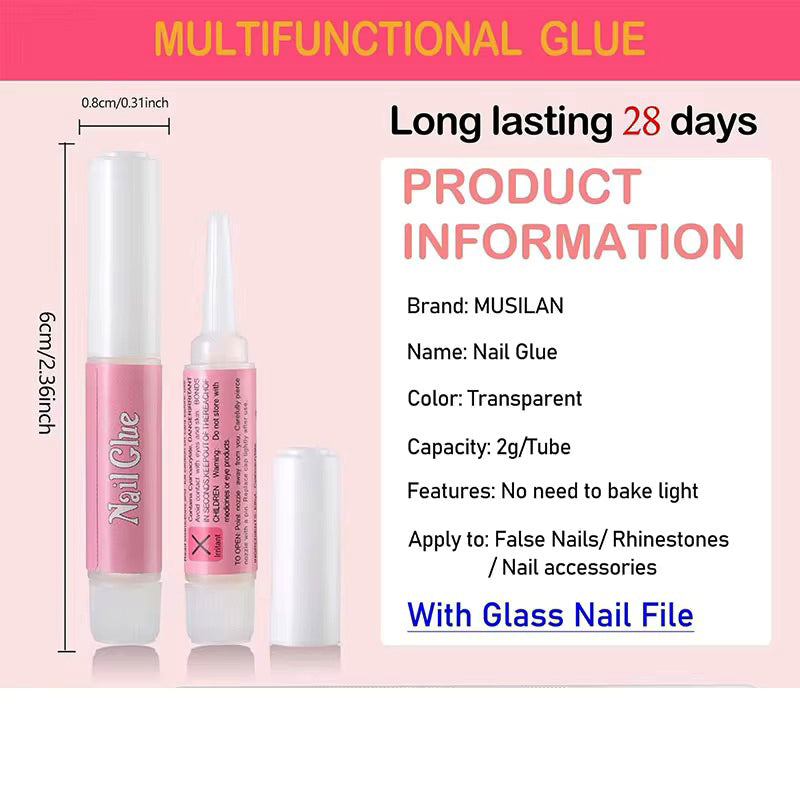 100PCS Nail Glue for Acrylic Nails, Professional Nail Tip Glue for Fake Nails Broken Nails Adhesive Super Bond for Press on Nails Glues Adhesive for Fake Nails Tips Glues