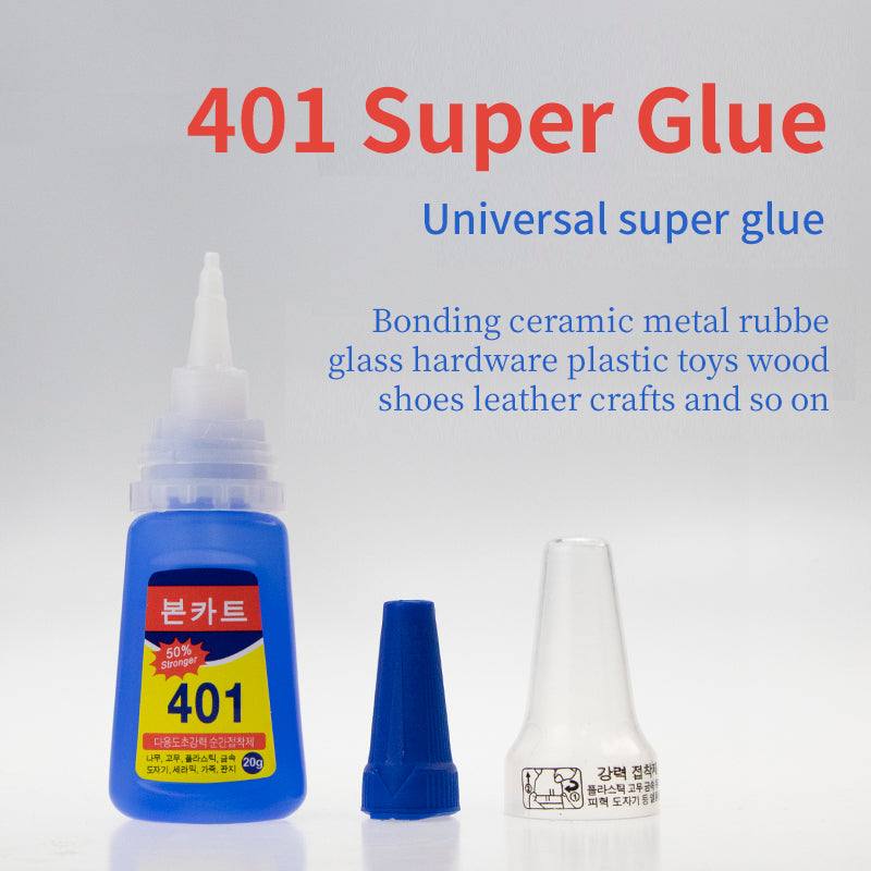 100 PCS Super Glue Dries Instantly, 401 Strong Instant Adhesive Bond Transparent All-Purpose Universal for Plastic Wood Metal Rubber Leather Manicure DIY Crafts（20g/0.7oz）